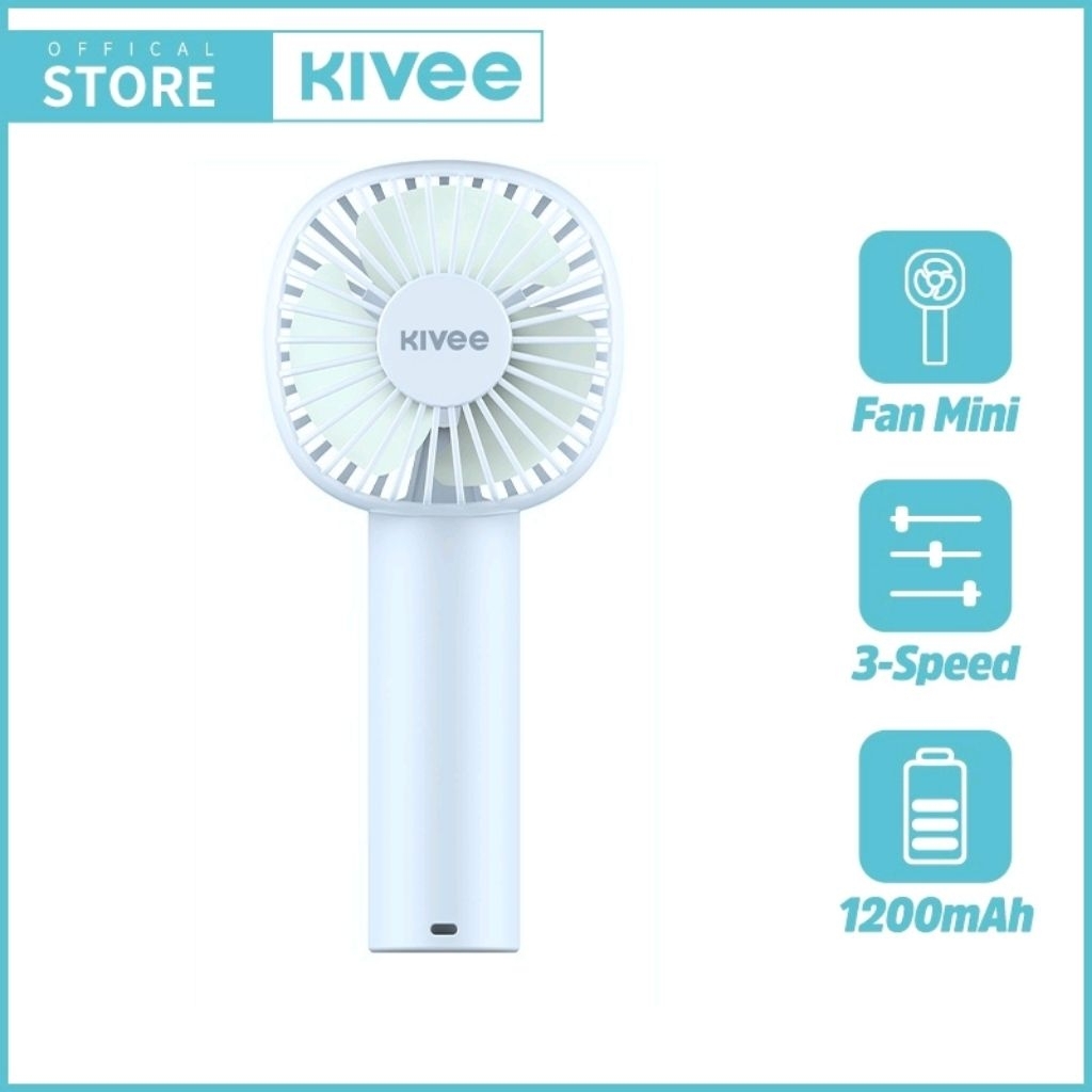 Kivee - Basike Portable Fan - Kipas Genggam - Biru