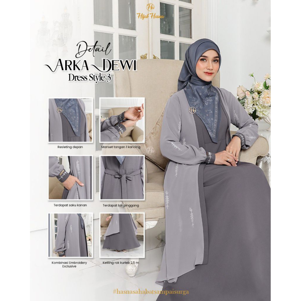 SARIMBIT ARKA DEWI BY HASNA HIJAB/DISTRIBUTOR HASNA HIJAB/SUPLIERGAMISBRAND/GAMISPREMIUM/GAMISSULTAN