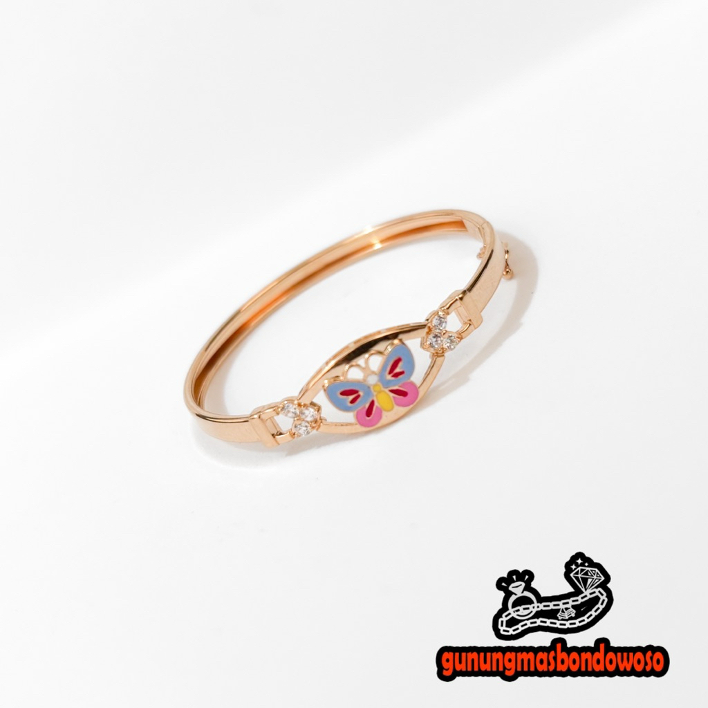 Gelang bangle anak karakter emas asli kadar 300 6k