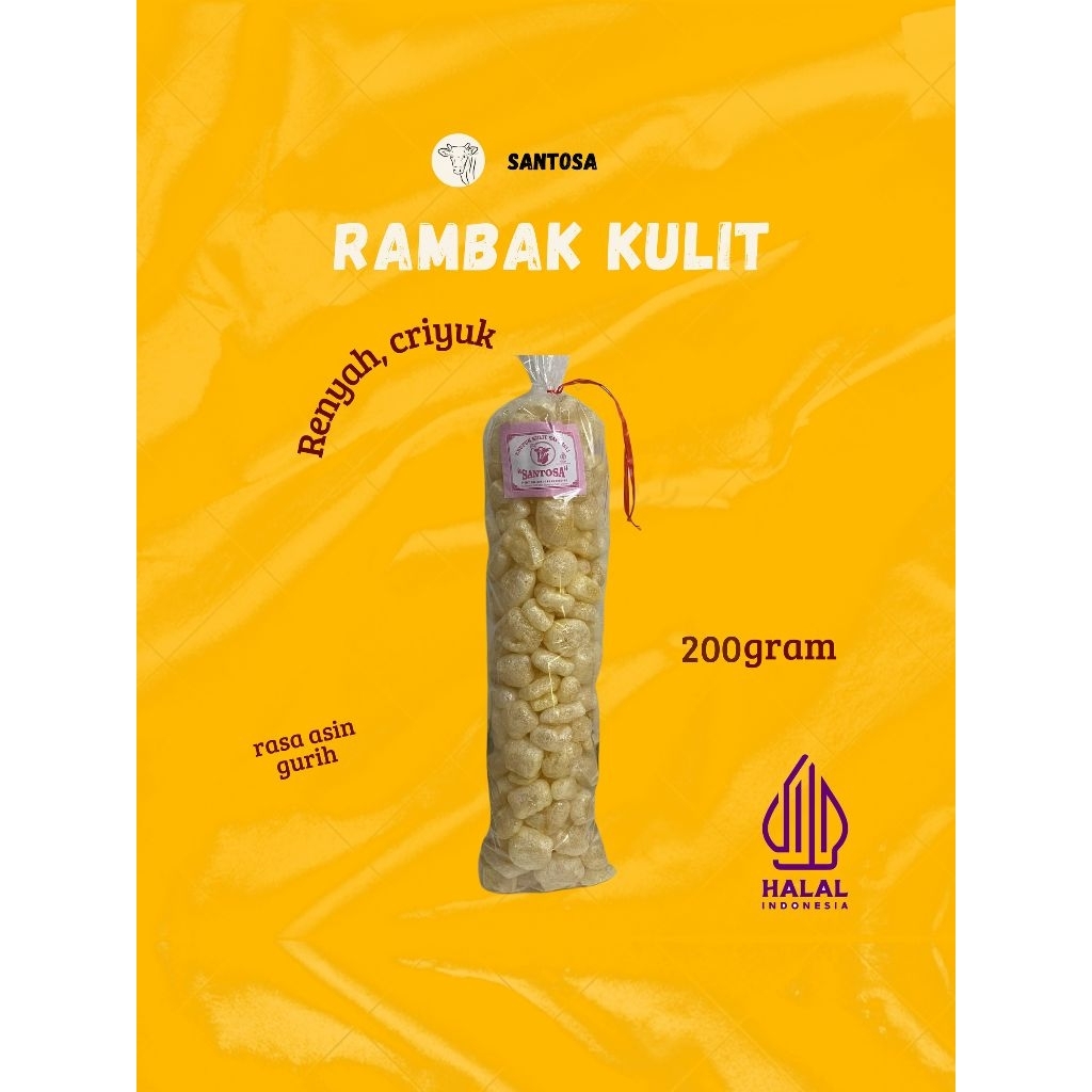 

Krupuk Kulit Sapi Santosa Asli Halalll berat 200 gram