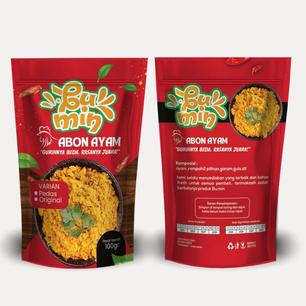 

abon ayam original khas Bu min UK.100gr