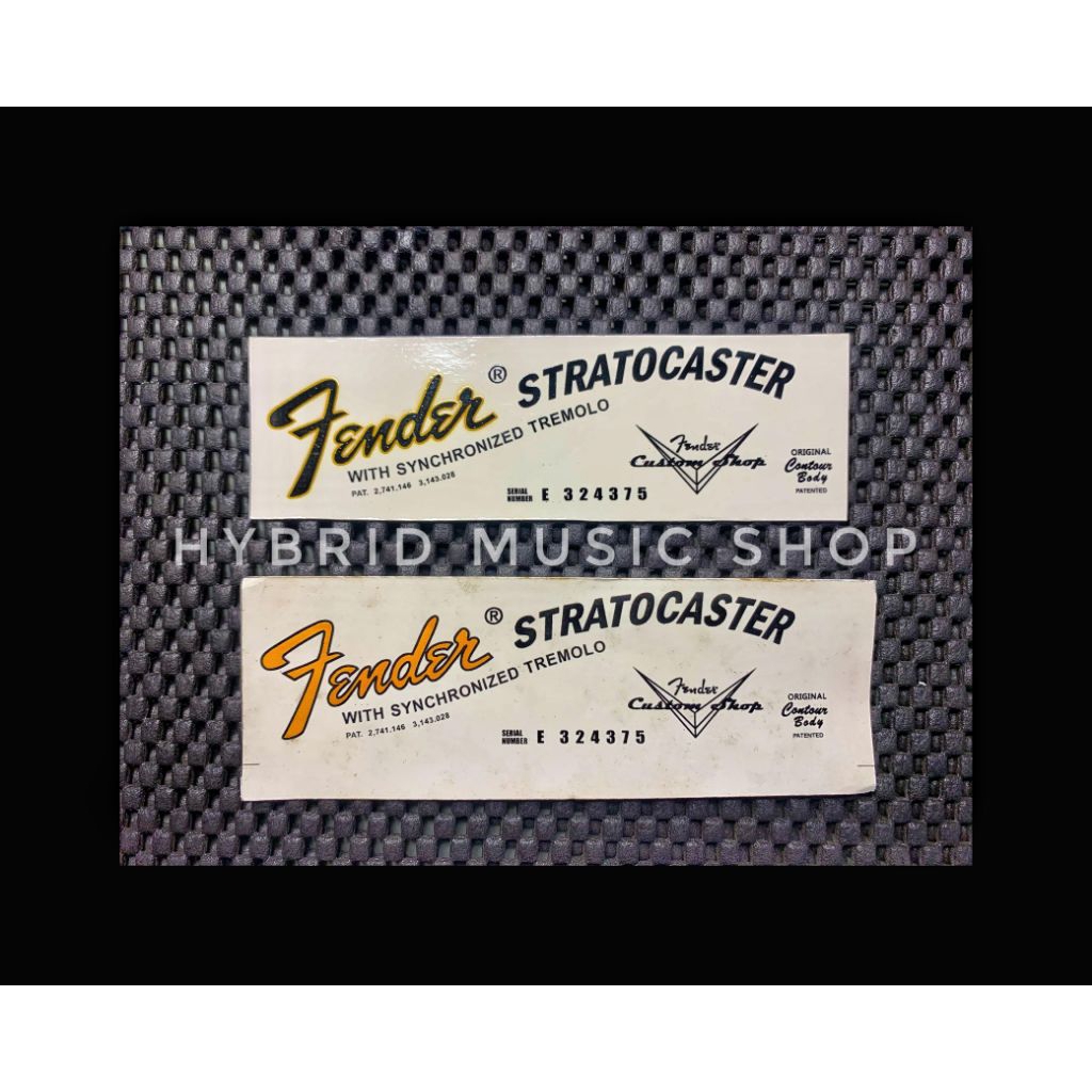 Decal Water Slide Fender Stratocaster Transitional Logo USA Patented