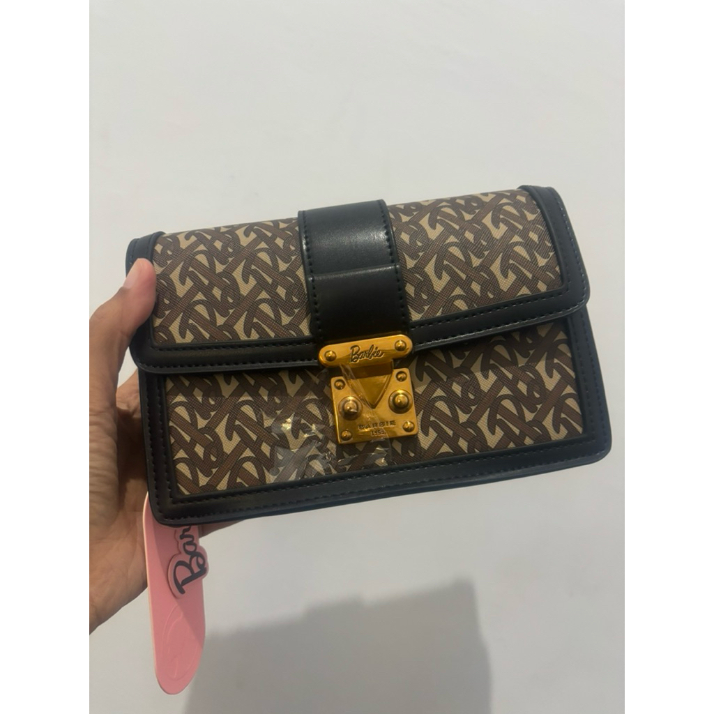TAS BARBIE PUSH LOCK SIGNATURE BLACK ORI