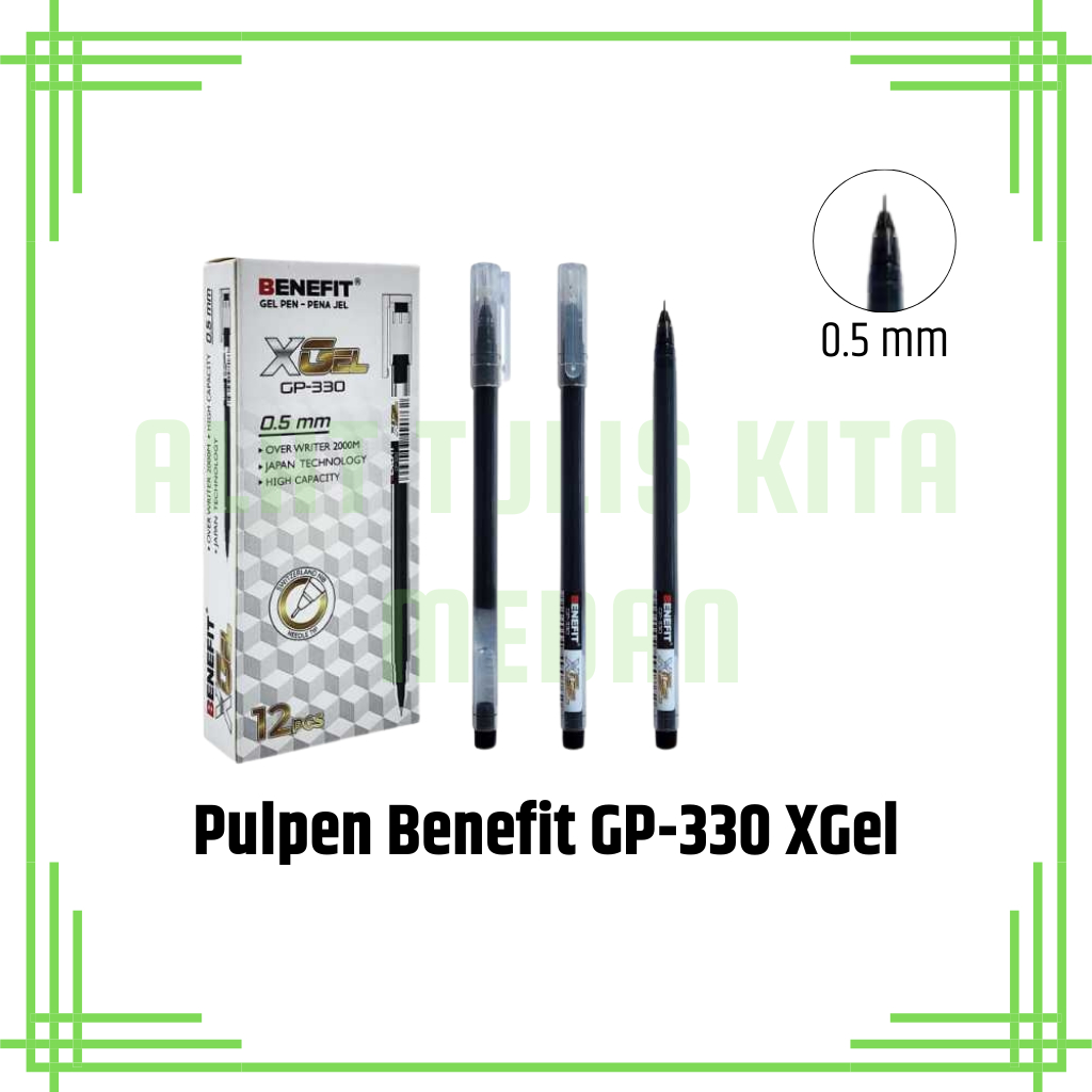 

(1 Kotak) Pulpen Benefit GP-330 XGel / Gel Pen 0.5mm Benefit GP-330 XGel
