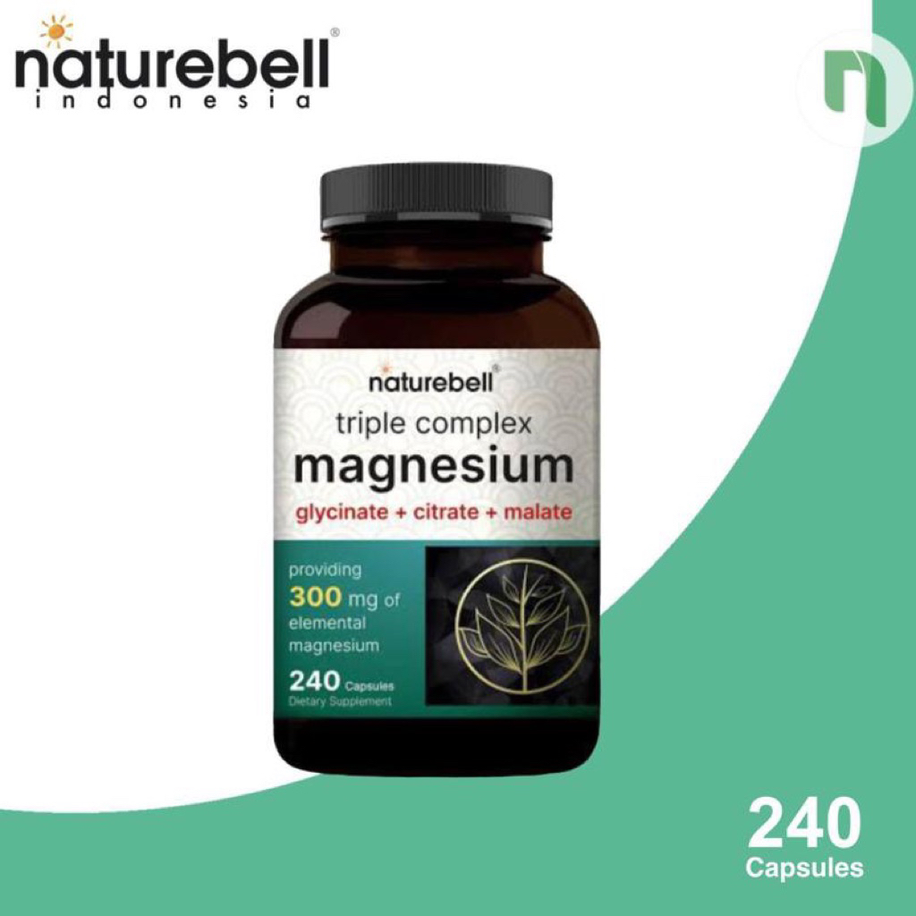 Naturebell Magnesium Complex 300mg 240 Capsule - Magnesium Triple Complex