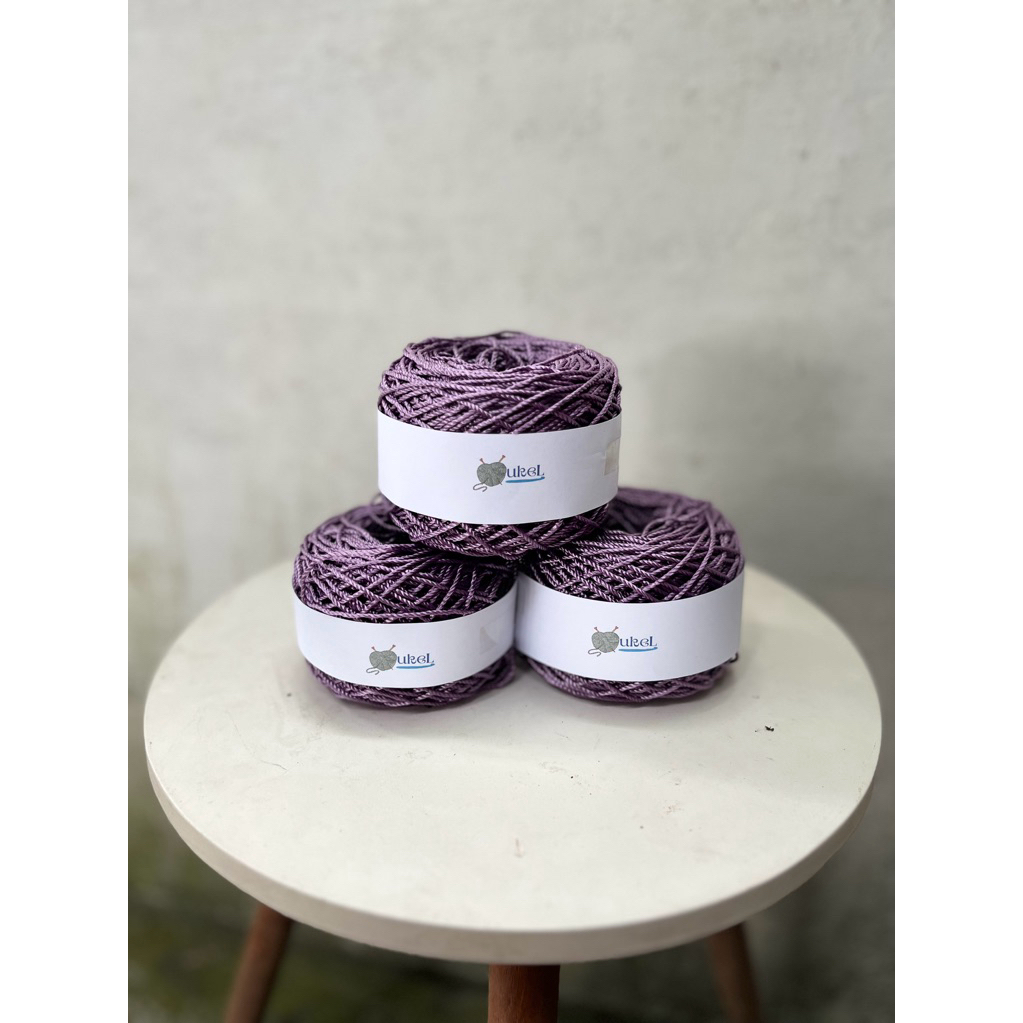 Benang Rajut Korea Poly kilap D36 Warna Purple Mauve