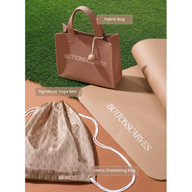 BUTTONSCARVES LEENA YOGA MAT MATRAS ZUMBA POUND FIT BS ANTI SLIP NEW BUKAN PRELOVED SECOND BEKAS BAL