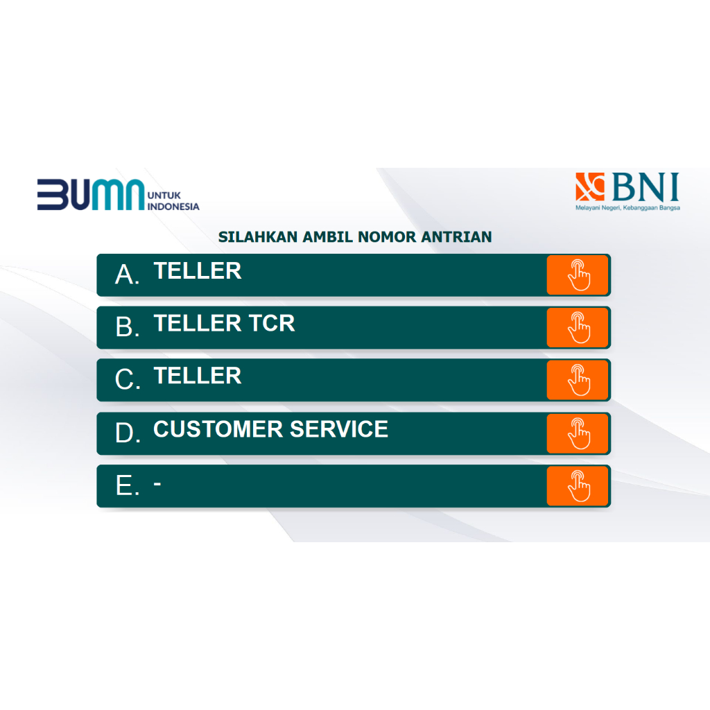 Software antrian 5 layanan bni