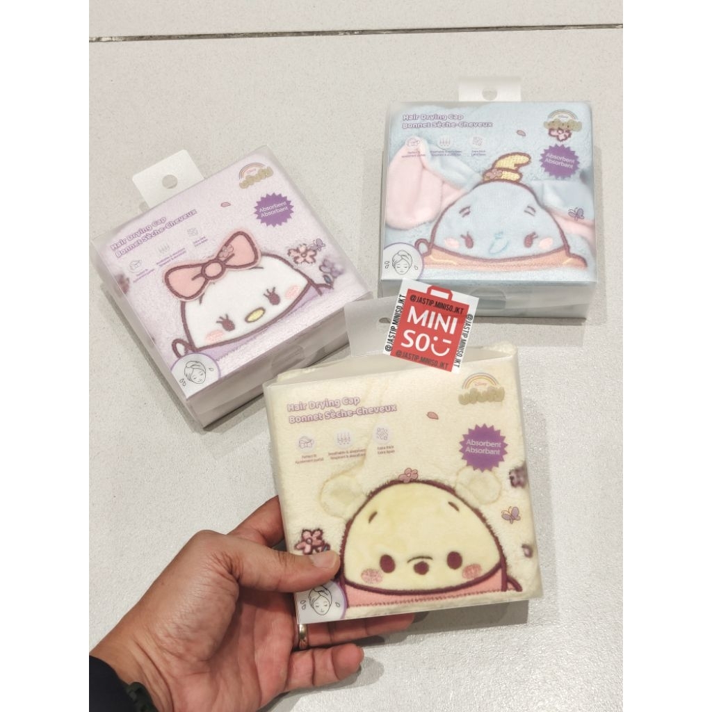 MINISO Hair Drying Towel / Handuk Rambut DISNEY UFUFY Collection (58x23cm) POOH / DUMBO / DAISY