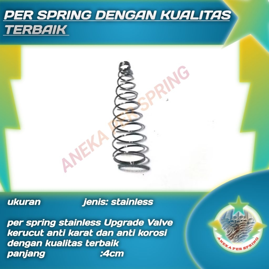 PER SPRING STAINLESS VALVE KERUCUT ANTI KARAT DAN ANTI KOROSI DENGAN KUALITAS TERBAIK PANJANG 4CM