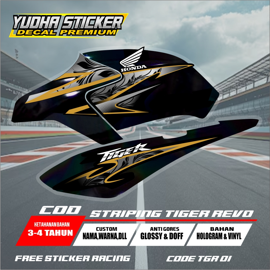 STRIPING STICKER DECAL MOTOR TIGER REVO / TIGER 2000 TERBARU / TGR 01