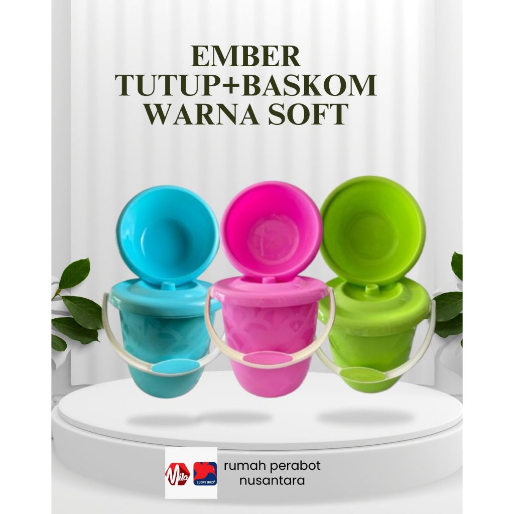 EMBER TUTUP+BASKOM/EMBER TEBEL WARNA SOFT/EMBER BERKUALITAS/FREE BASKOM