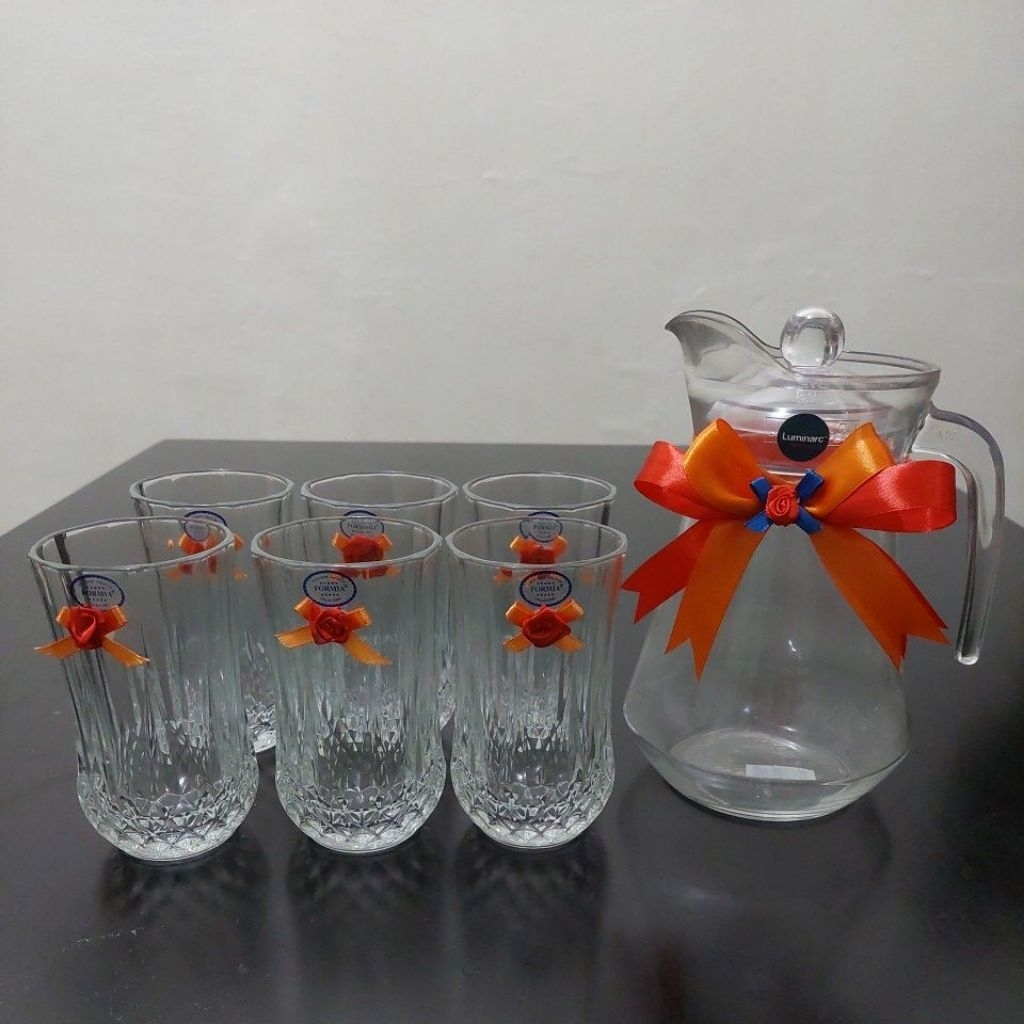 teko set ( 1 teko + 6 gelas) kaca bening