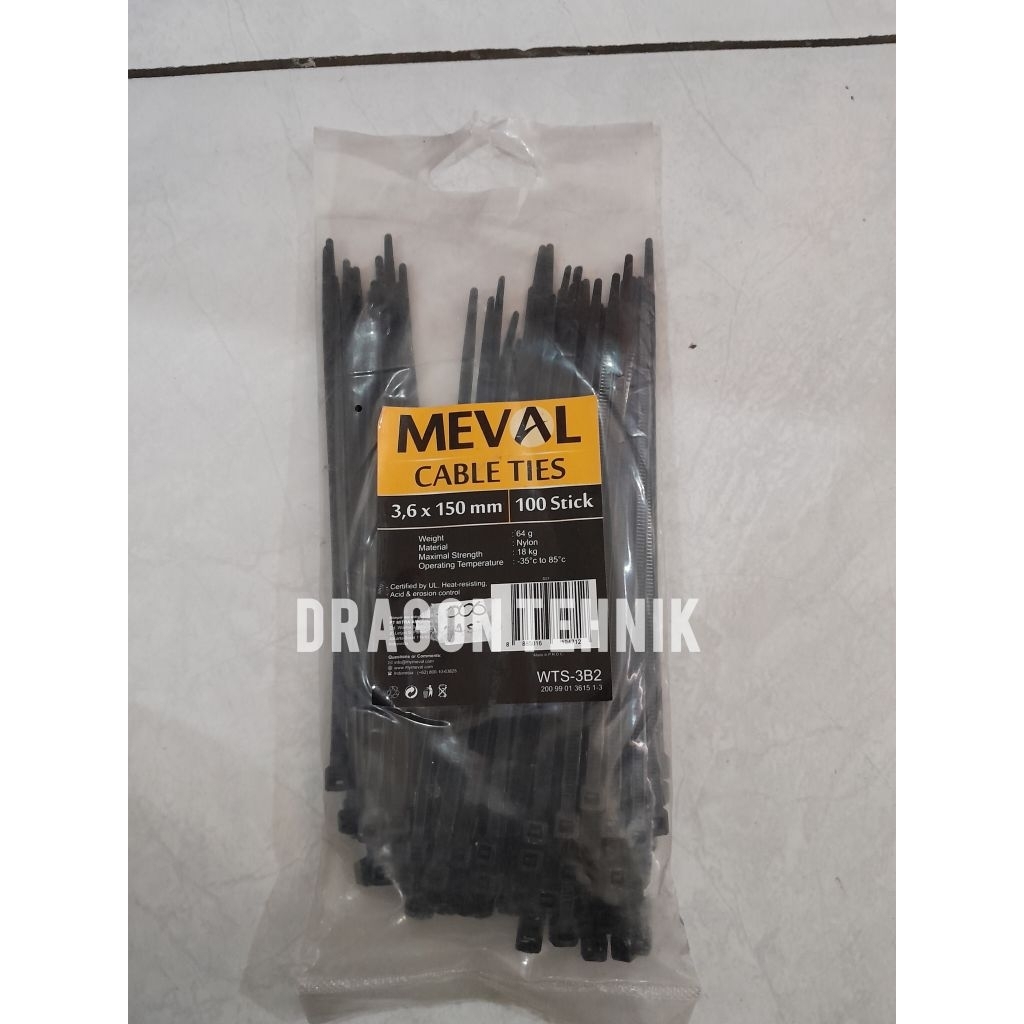 

Kabel Ties Meval Hitam 3,6x150mm
