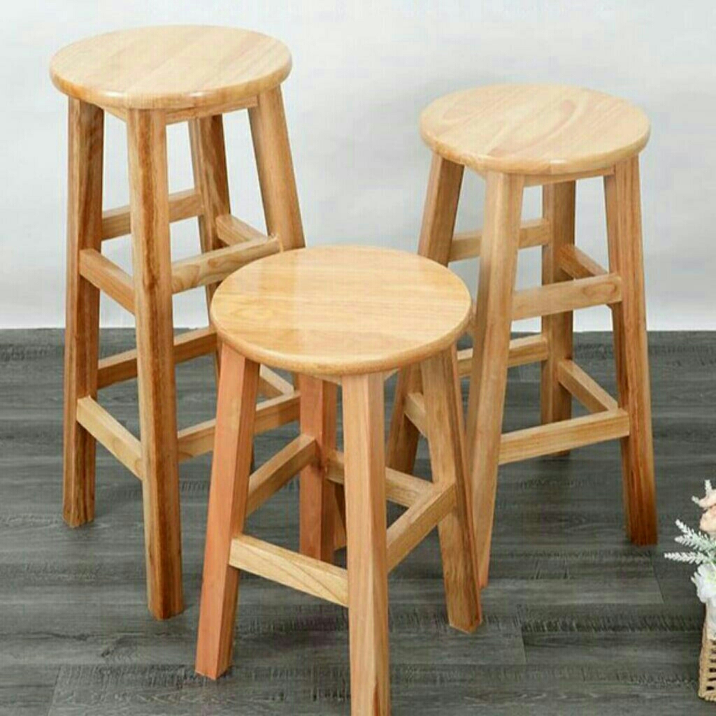 Kursi Bar stool kursi cafe Kayu jati Dijamin kuat purus panjang 2cm
