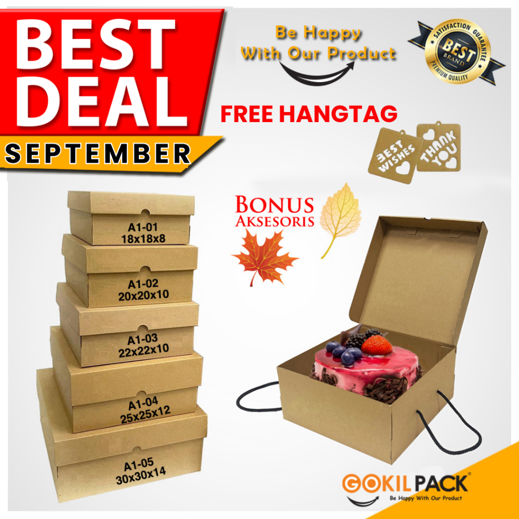 

GOKILPACK - Cake Box Kraft - Kotak Kue Polos Murah - A1-01-05