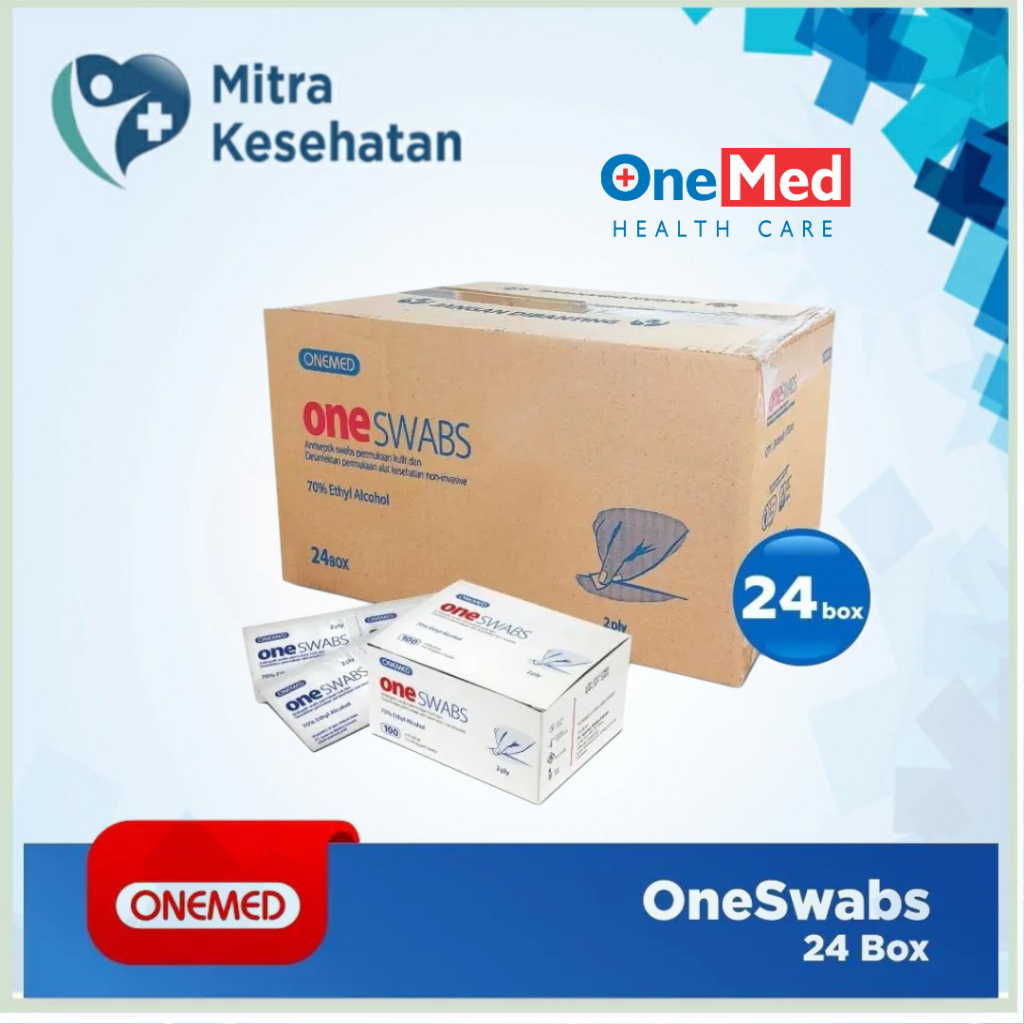 OneSwab Tissue Alkohol swab Onemed Karton Isi 24 Box alcohol swab Onemed