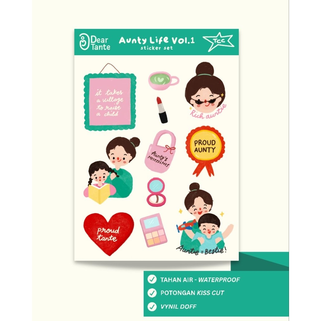 

Sticker pack Aunty Life Vol. 1 / Stiker Ilustrasi Tante Aunty Paper Vynil Deco Tumblr Laptop Aesthetic