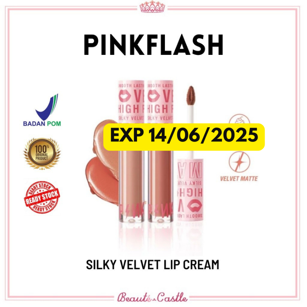 PINKFLASH Silky Velvet Lip Cream - Waterproof Lasting Velvet Matte Lipstick | PINK FLASH Velvet Lipc