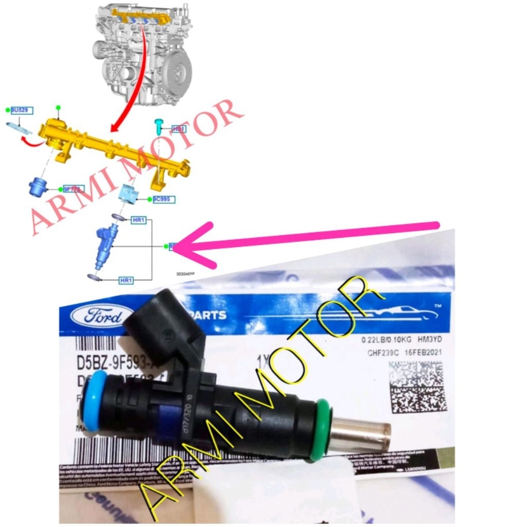 Injektor Ford Fiesta Ecosport Injector Genuine Ford Nozle Injector D5BZ9F593A