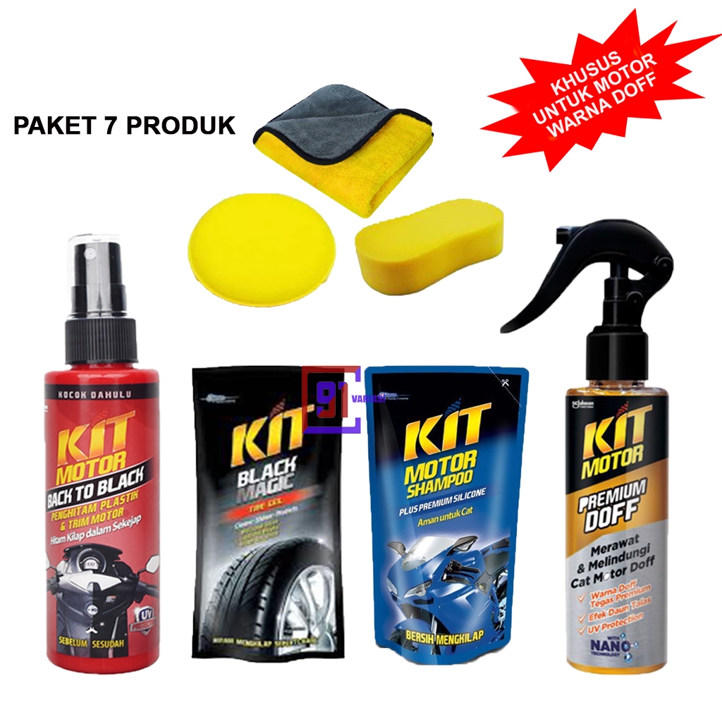 MOTOR DOFF Kit PAKET MOTOR DOFF Kit Doff + Shampoo + Semir Ban + Back To Black + Busa + Lap Microfib