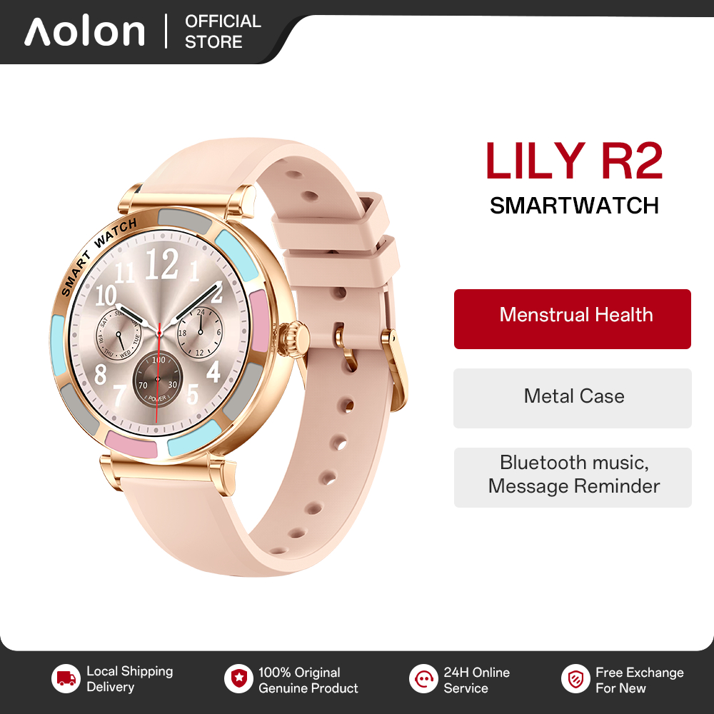 Aolon Lily R3 Smartwatch 2026 New Original Wanita 41mm Bulat Metal casing Kesehatan Wanita