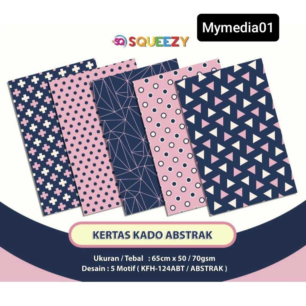 

10 PCS KERTAS KADO MOTIF MERK SQUEEZY 70GR TERMURAH