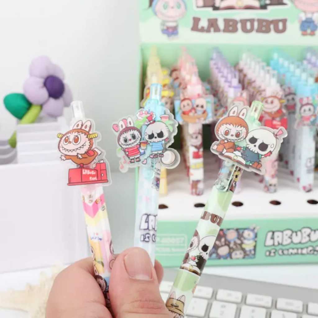 

( 6 Pcs ) Pulpen Anak Karakter Monster thre/ Pena Cair Sekolah / Pena Klip Anak Sekolahan / Gel