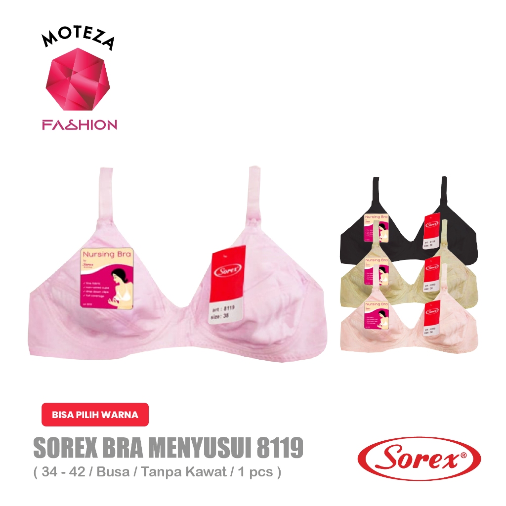 Sorex 8119 Bra BH Wanita Menyusui Nursing | Maternity | Tanpa Kawat | Size 34 - 42