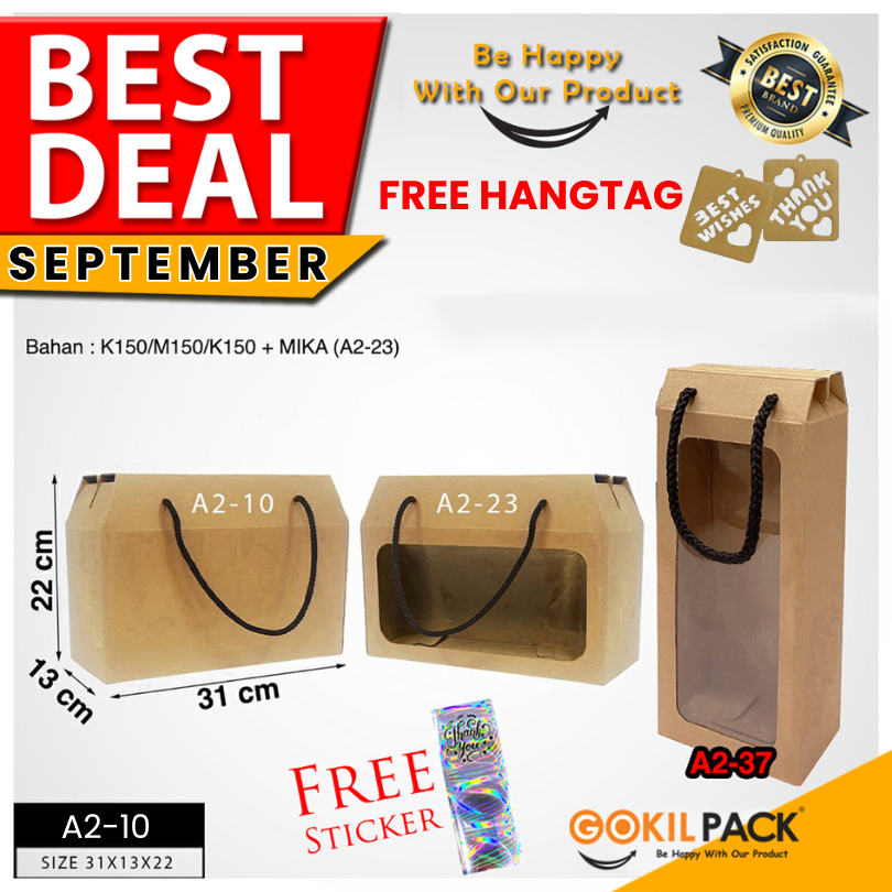 

Gable Box - Tempat Hampers Besar - Kotak Packaging Coklat Polos - A2-10