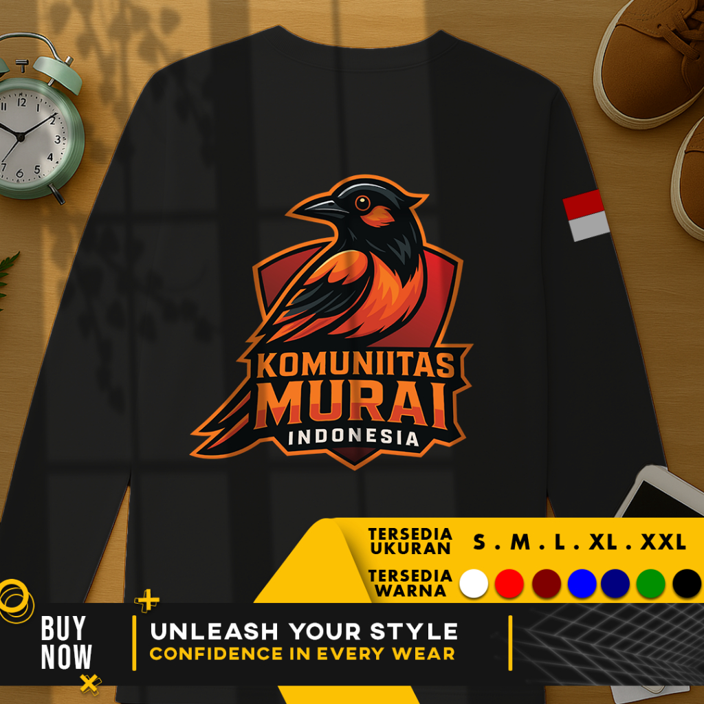 Kaos Baju Komunitas Burung Murai Indonesia V.2 | LENGAN PANJANG | Cotton Combed 30s