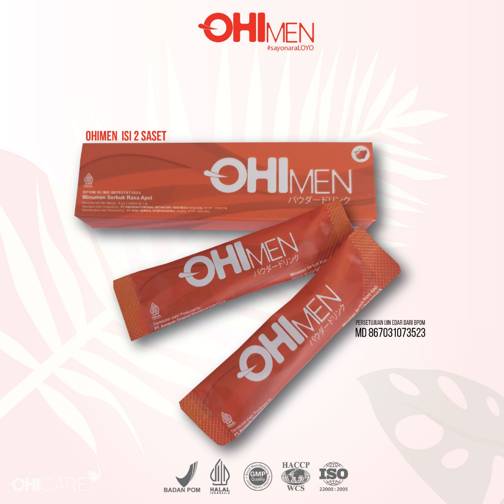 (PAKET PER 10 BOX) OHImen Minuman Suplemen Serbuk Herbal Pria Stamina & Vitalitas BPOM 100% Original
