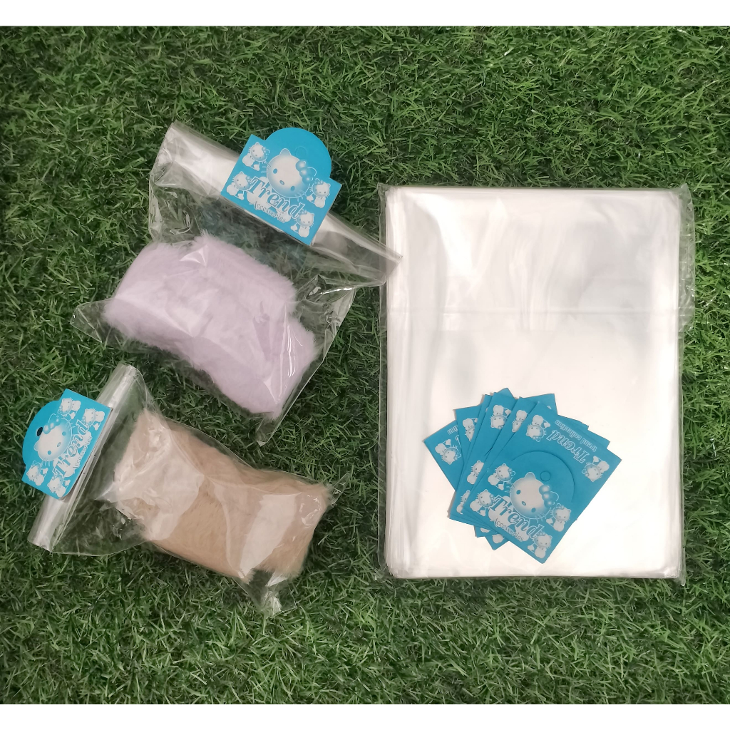 100 set Plastik dan Kertas Label Aksesoris Jepit Bulu Kotak Kemasan Plastik Aksesoris