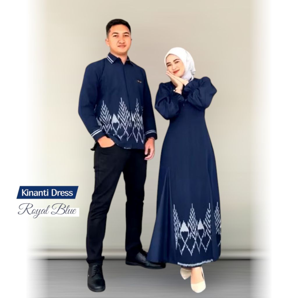 Kinanti Dress Kemeja Panjang Tenun Set Couple Dewasa
