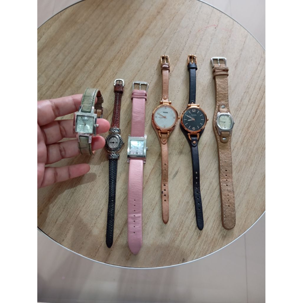 Jam tangan Wanita Tali Kulit Asli Original Preloved