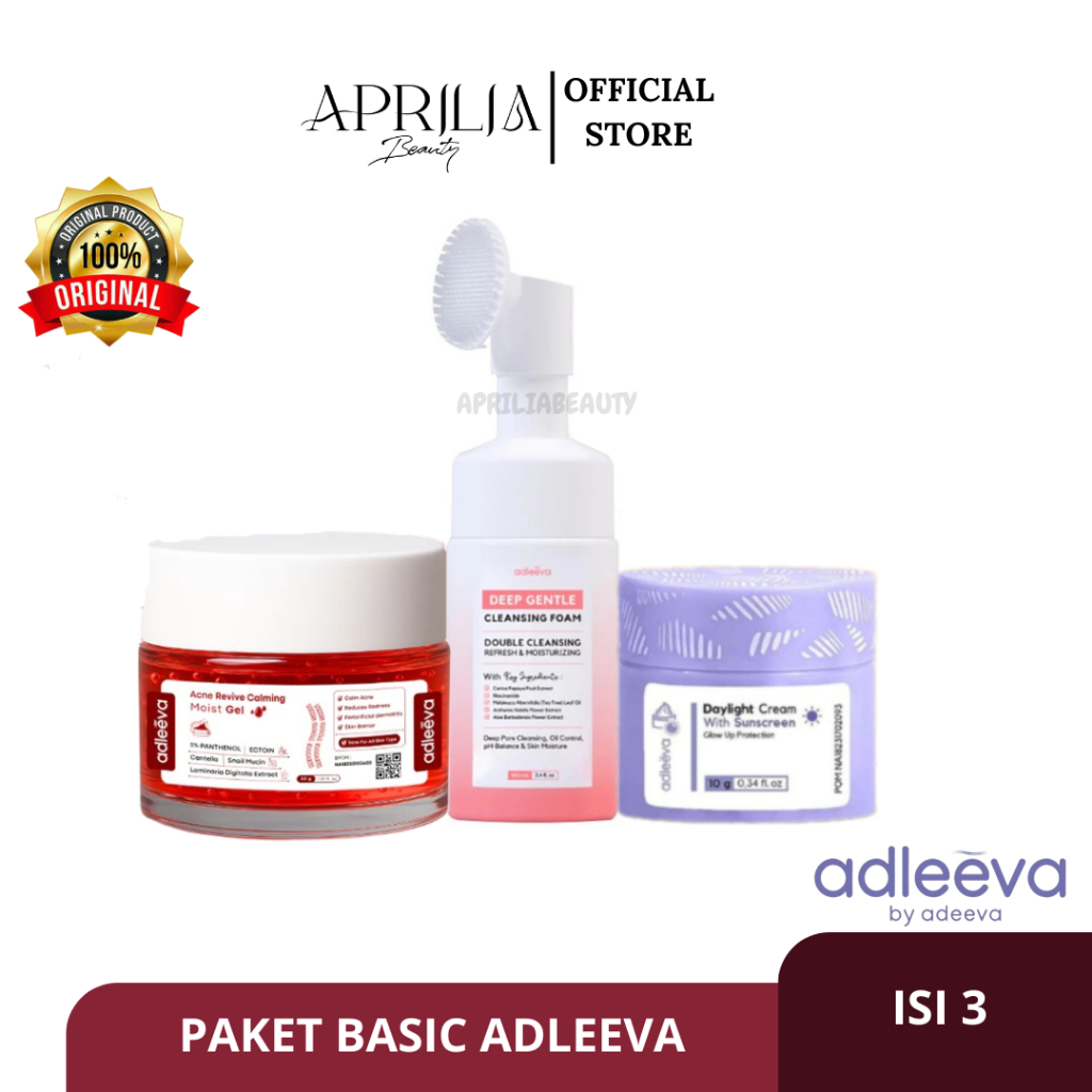 ADLEEVA SKINCARE - Paket Basic Isi 3 Moist Revive Adleeva Skincare | kit perawatan kulit