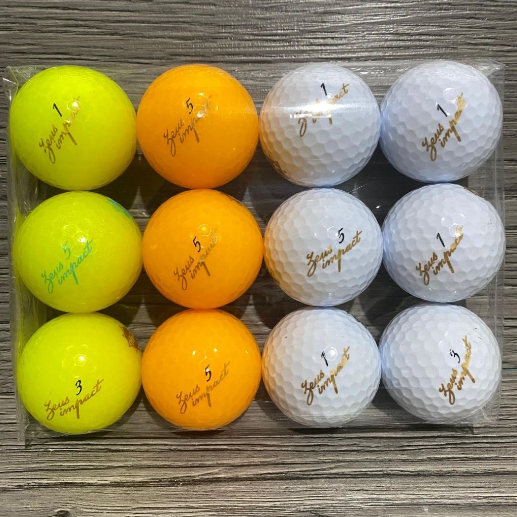 Zeus Impact Golf Ball Grade A Isi 12Pcs Bola Golf