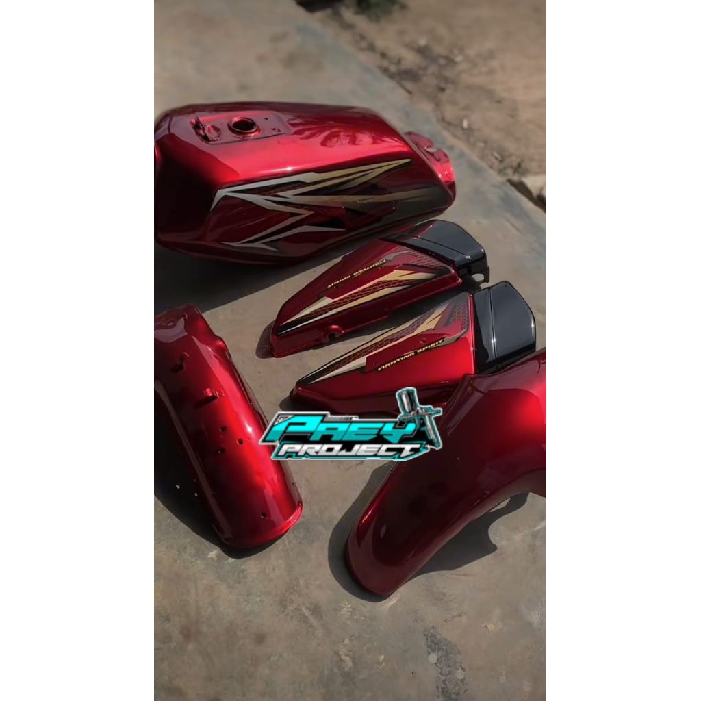 paket komplit body set tangki Rx king merah. body set tangki Rx king berkualitas