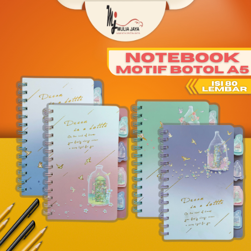 

Notebook Motif Botol A5 Isi Pasangan 80 lembar