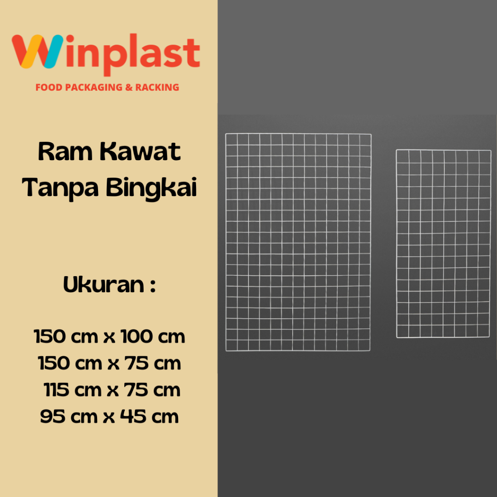 Ram Kawat / Ram Dinding / Ram Display Aksesoris Tanpa Bingkai