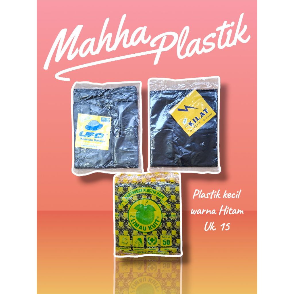 Plastik Kecil Uk. 15 warna hitam, Kantong Plastik Kecil, Kresek Kecil, Plastik kecil hitam