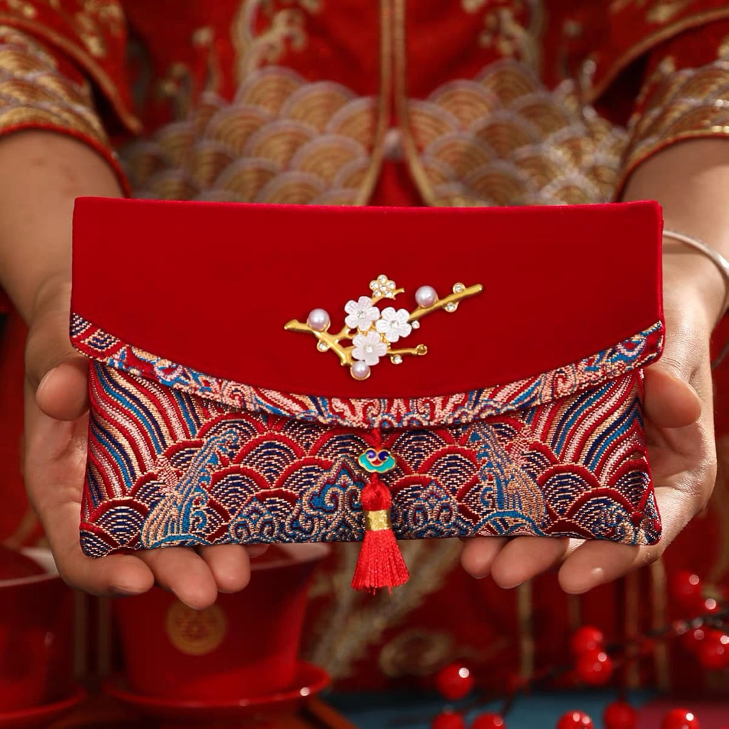 

Angpao dompet kain sangjit shuangxi imlek hoki high quality