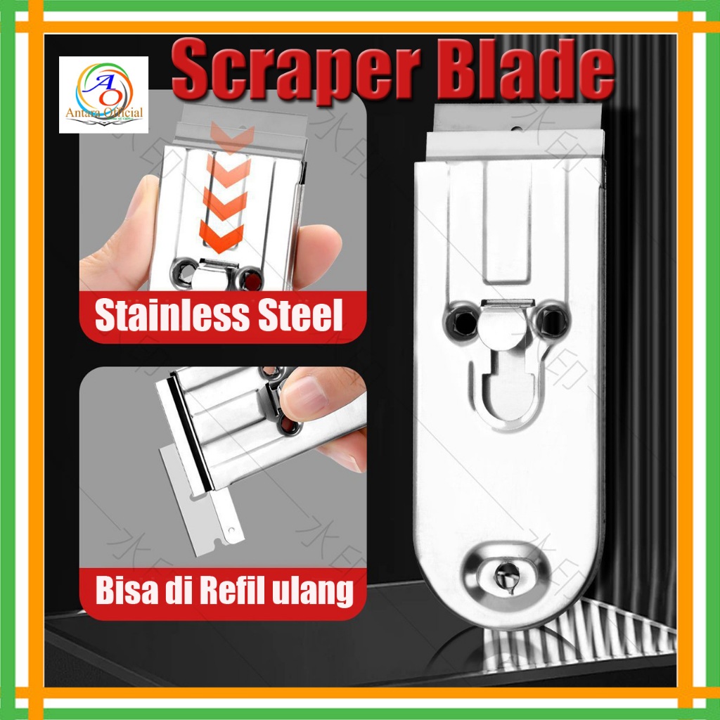 

Scraper Blade Pengikis Penghapus Sisa Lem Cutter Stainless Steel Pisau Cutter Scrap Pembersih Tahan Karat Multifungsi