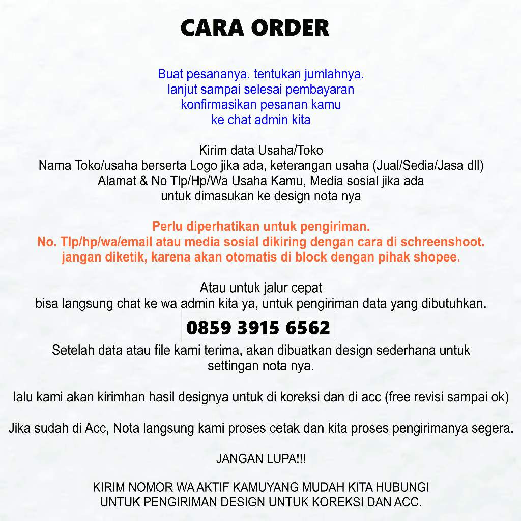 

Nota custom 1/4 Folio full color 100 lembar