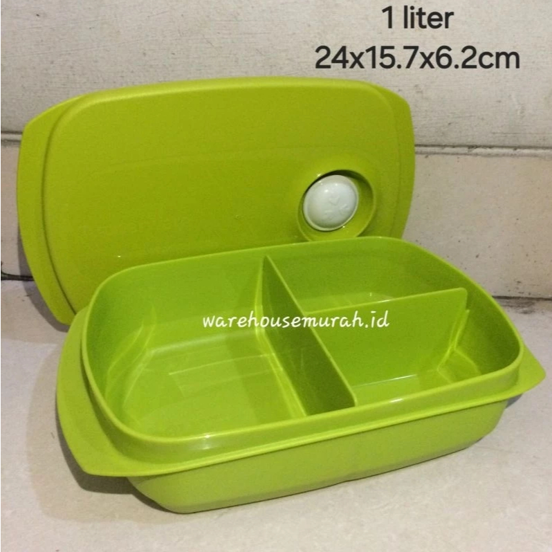 BYO HIJAU LUNCH BOX ( tempat makan sekat 3 ) by tupperware