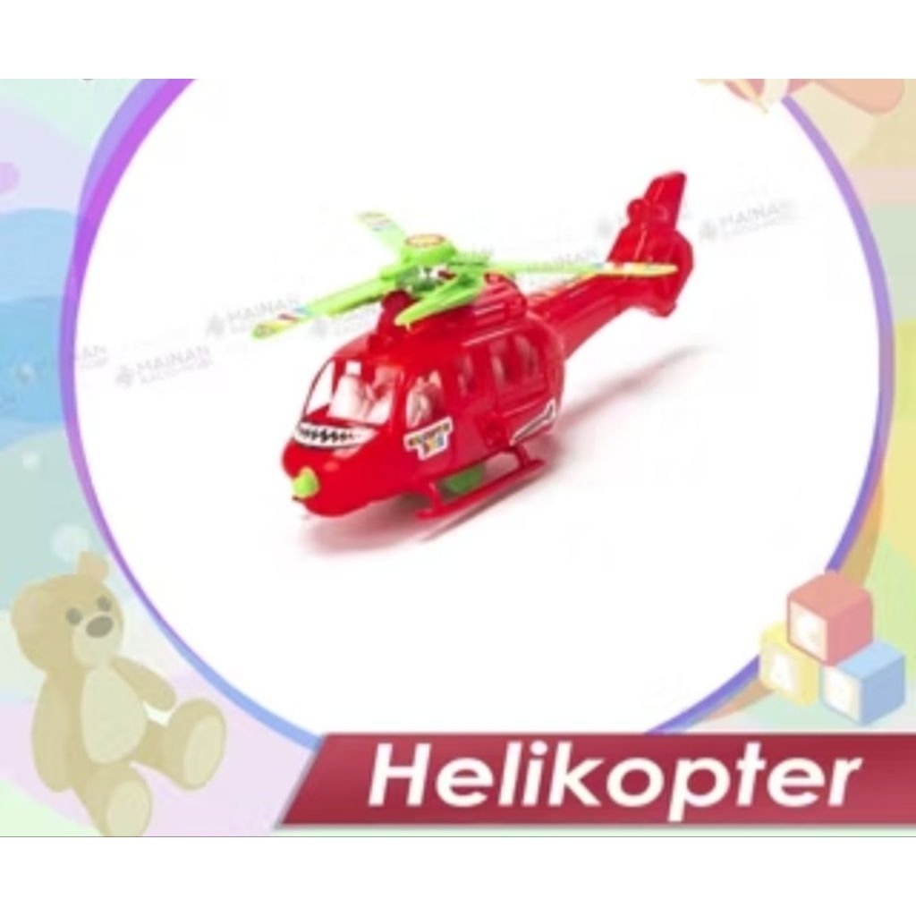 mainan pesawat helikopter tarik Apache