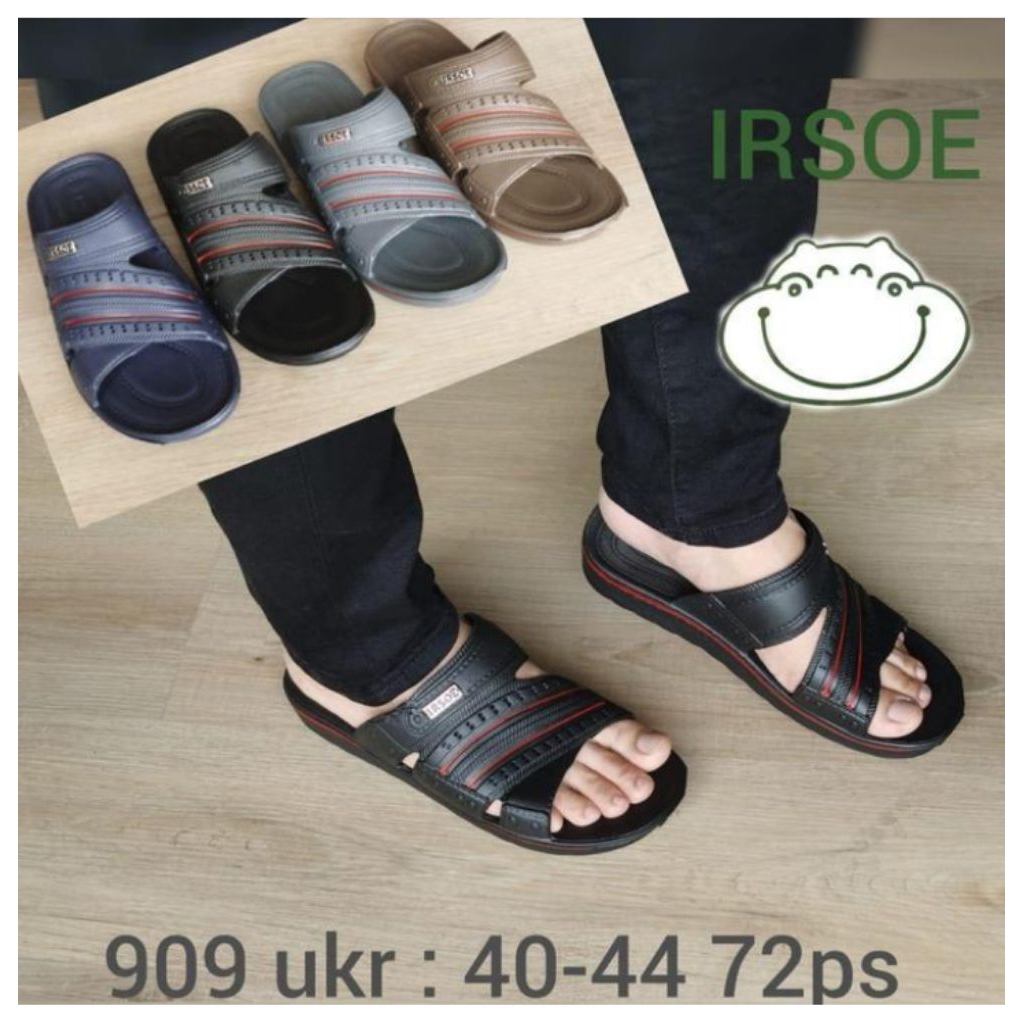 sandal pria irsoe model selop bahan karet anti air