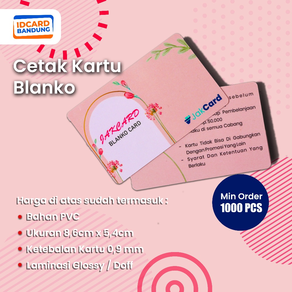 

CETAK KARTU BLANKO/KUANTITI BANYAK BAHAN PVC TEBAL 0,9mm