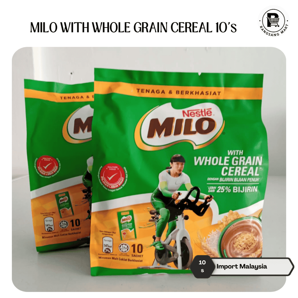 

Milo With Whole Grain Cereal isi 10 Sachet Exp 31 Mei 2026