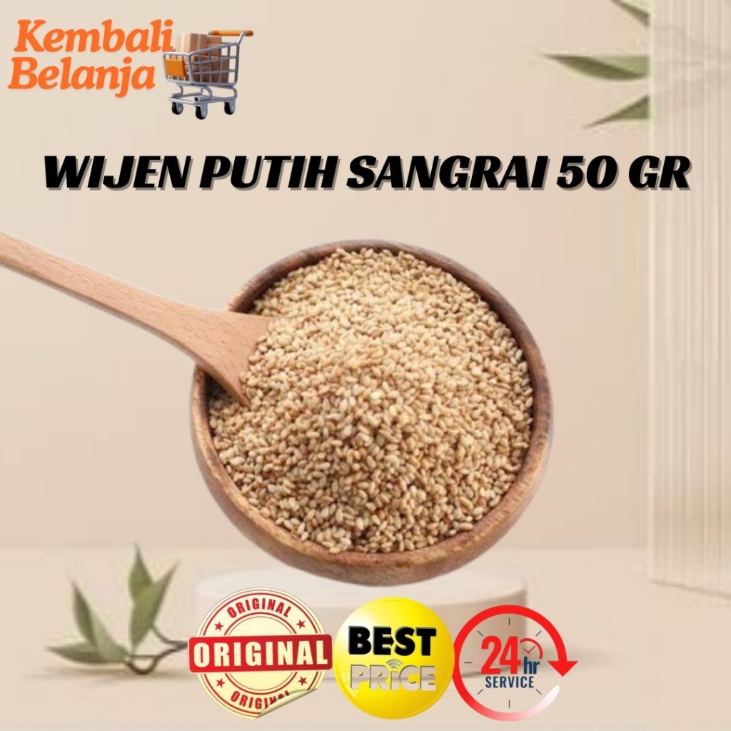 

Wijen Sangrai 50 Gram/ Wijen Sangrai Matang Wijen Putih Sangrai/ Wijen Onde-Onde/ Sesame Seed